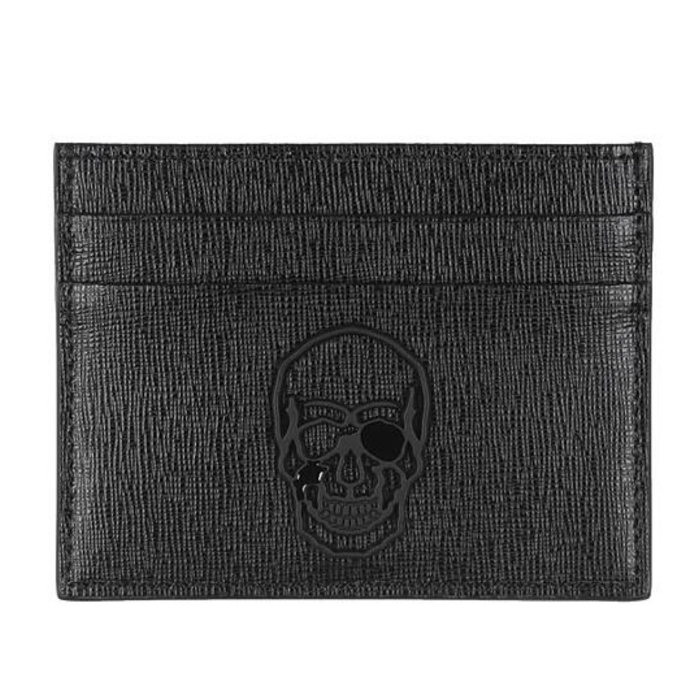 NEW Philipp Plein Limited Edition Black Leather Skull Credit Card Holder in Box